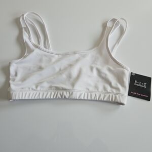 FIT Small White Double-Strap Sports Bra Yoga Athletics Running NWT